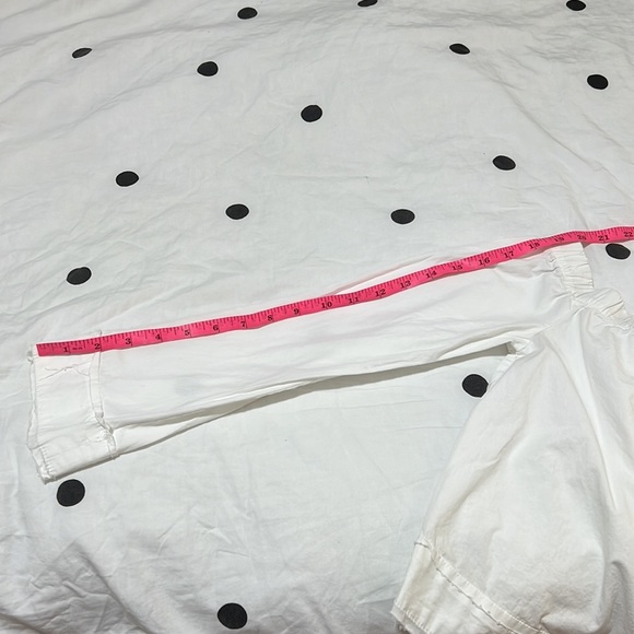 True Religion Off The Shoulder Distressed Cropped Button Blouse Shirt - Picture 9 of 12